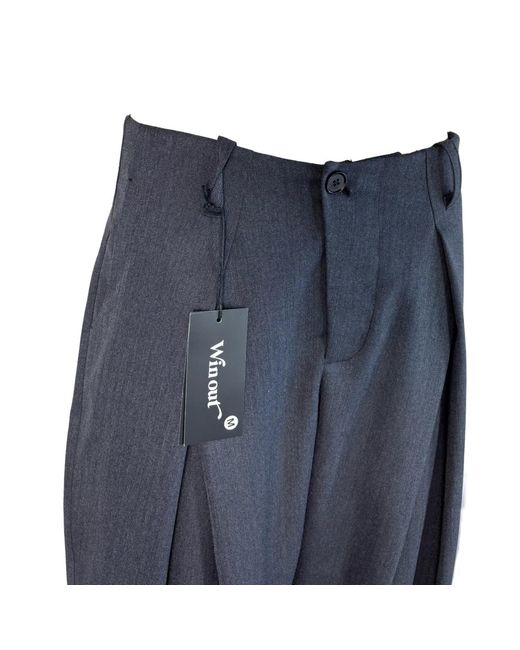 Win Out Blue Unconventional Suit Trousers for men