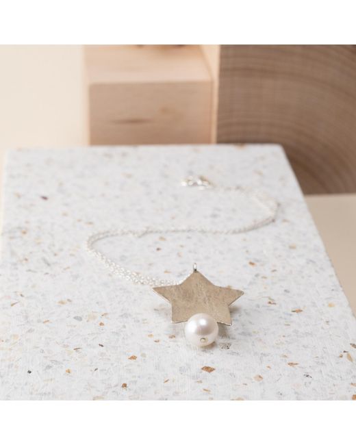 Silver Moon White Sterling Necklace With Pendant