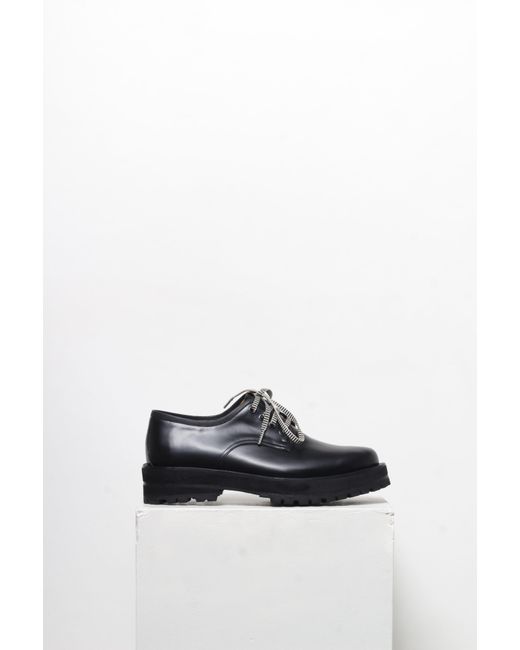 Mafalda Black Leather Lace-Up Loafers