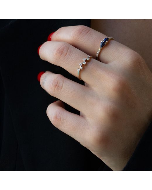 Ebru Jewelry Metallic Diamond Dance Solid Ring