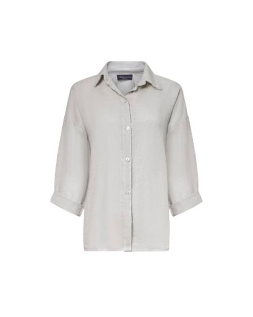 James Lakeland Gray Neutrals Linen Shirt