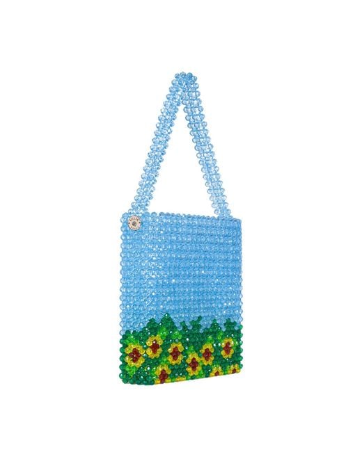Tillie Beads Blue Sky Sunflower Detail And More Tote Bead Bag