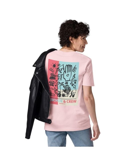 Anchor and Crew Pink Cotton One Moon Safari Editions Organic Cotton T-Shirt