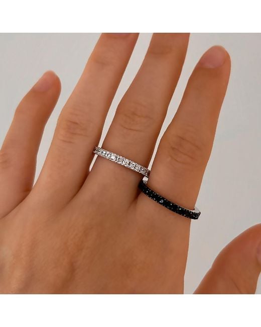 SALLY SKOUFIS White Complete Ring With Made Cz Diamond Stimulant