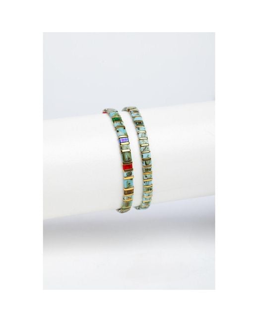 Saachi Green Stretch Bracelet Set