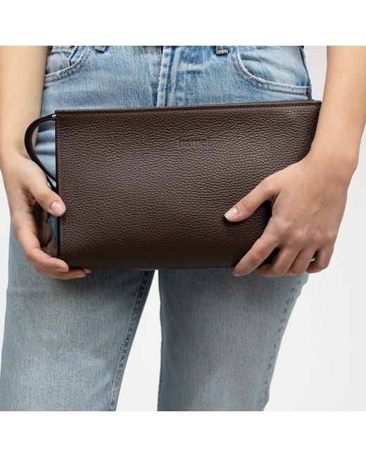 Hamel Atelier Brown Mitte Leather Clutch Bag