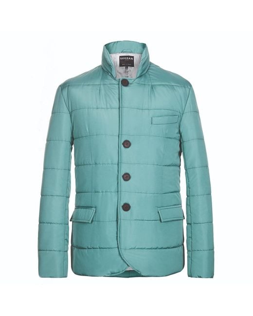 SEREN LONDON Blue Puffer Suit Jacket for men