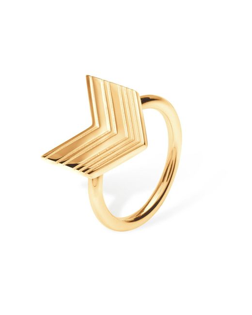 Lucy Quartermaine Metallic Art Deco Arrow Ring