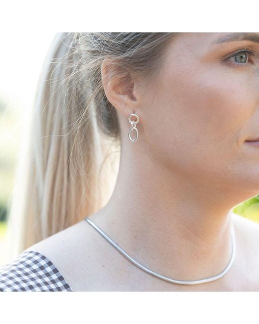 FV Jewellery White Bijoux Triple Link Earrings