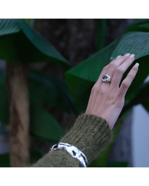 LINYA JEWELLERY White Mazu Amorphous Ring