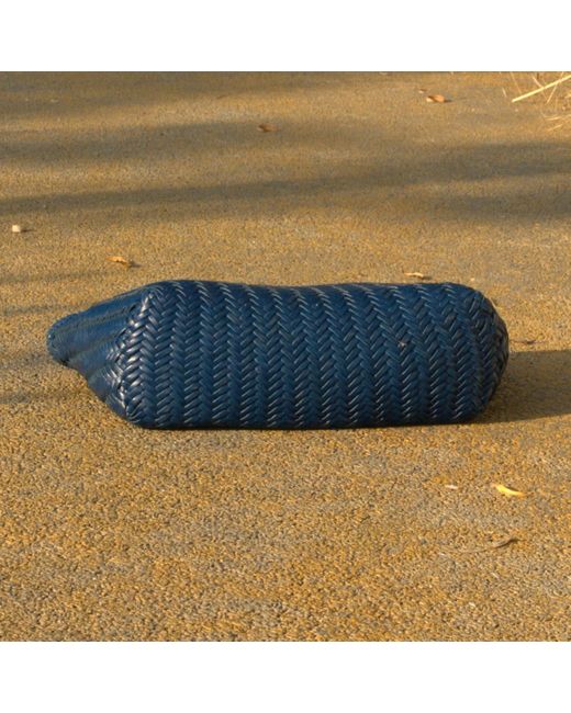 Rimini Blue Zigzag Woven Leather Handbag 'viviana' Small Size
