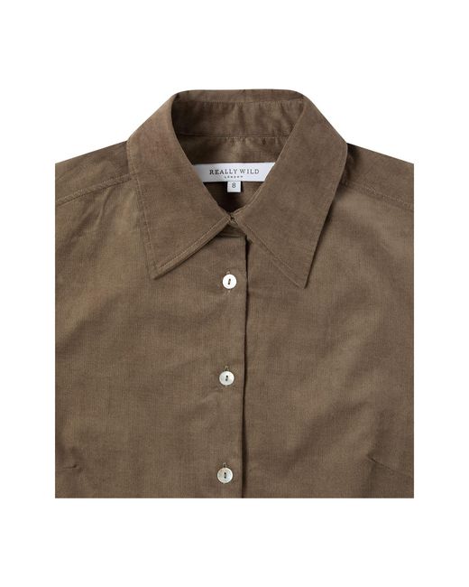 Really Wild Clothing Brown Spencer Stretch Corduroy Shirt