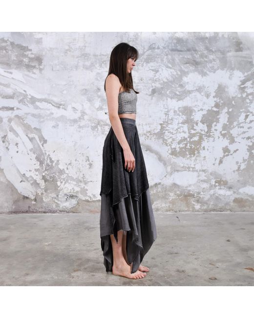 Zhenabia Black Neutrals Bia Skirt Charcoal