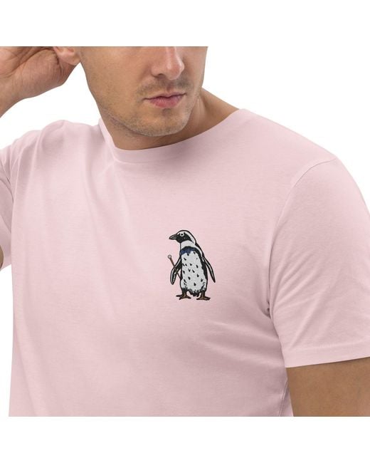 Anchor and Crew Pink Cotton Penguin Suit Actual Life Organic Cotton Embroidered T-Shirt for men
