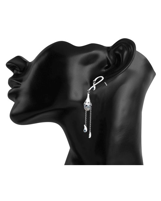 Lucy Quartermaine Metallic Pearl Drop Earrings With Swarovski Crystals
