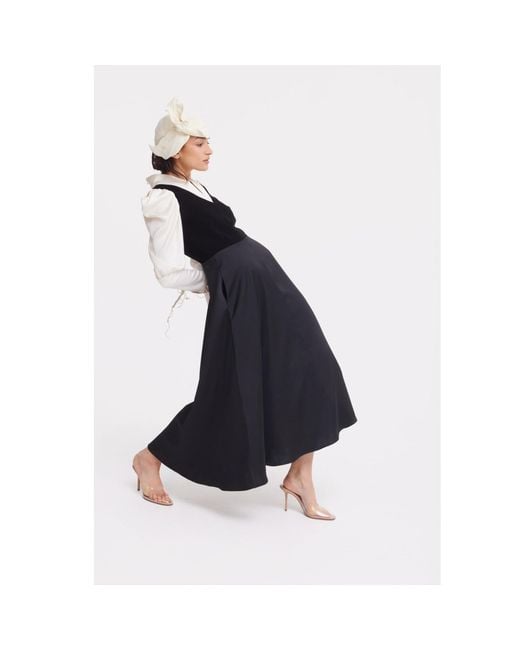 Julia Allert Blue Elegant Satin V-Neck Long Sleeve Midi Dress –