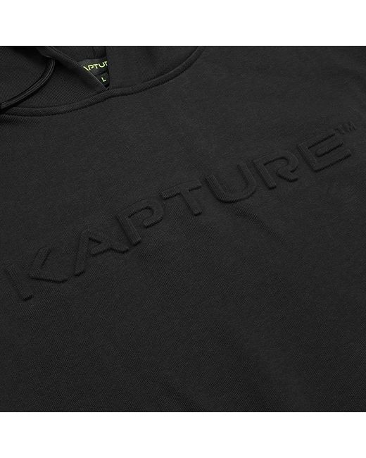 Kapture Black Travel Logo-Print Pocket Hoodie for men