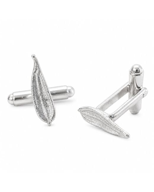 Mother Nature Jewelry Metallic Leaf Cufflinks, Suit Accessories for men