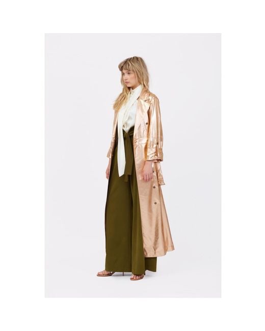 Julia Allert Green High Waist Long Wide Leg Trousers – Dark