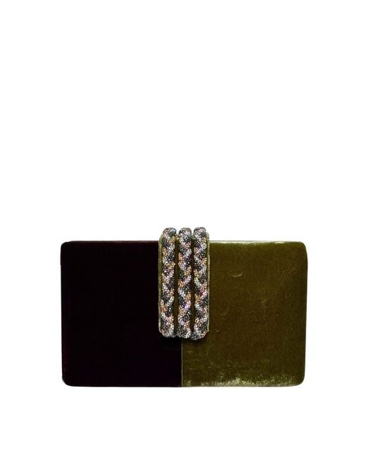 Simitri Black Mocha Braided Fringe Clutch