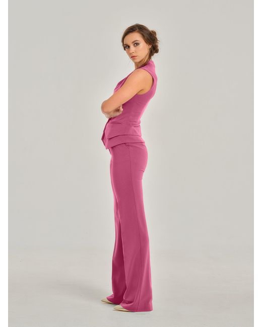 Tia Dorraine Pink Sweet Desire Straight-leg High-waist Trousers