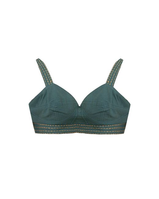 Tega Collective Green Samudram Coral Bralette