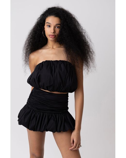 Amy Lynn Black Bubble Crop Top