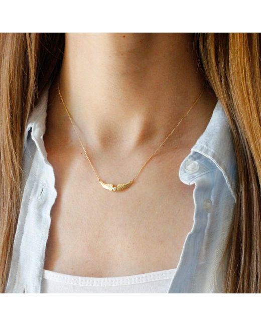 Lee Renee Metallic Guardian Angel Diamond Necklace –