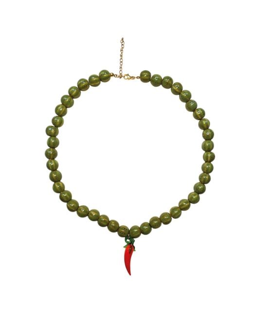 Minerva Brand Green Hot Chili Necklace