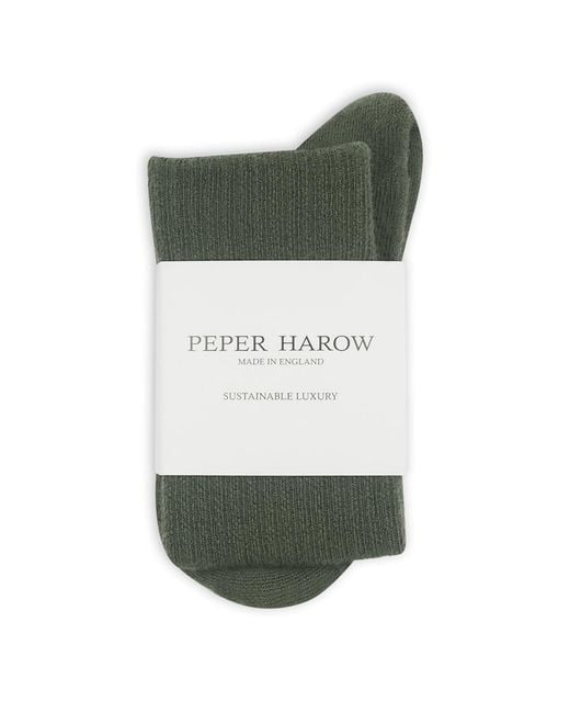 Peper Harow - Made in England Green Wool Boot Socks for men