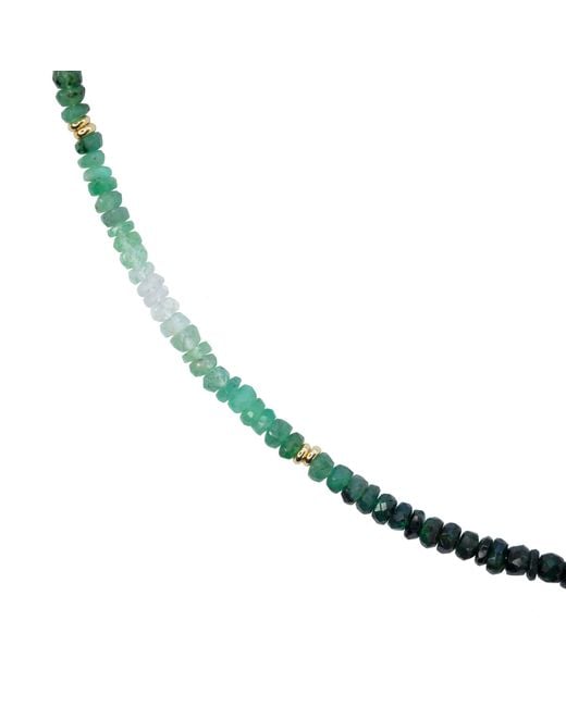 Bombyx House Metallic Emerald Ombre Station Necklace