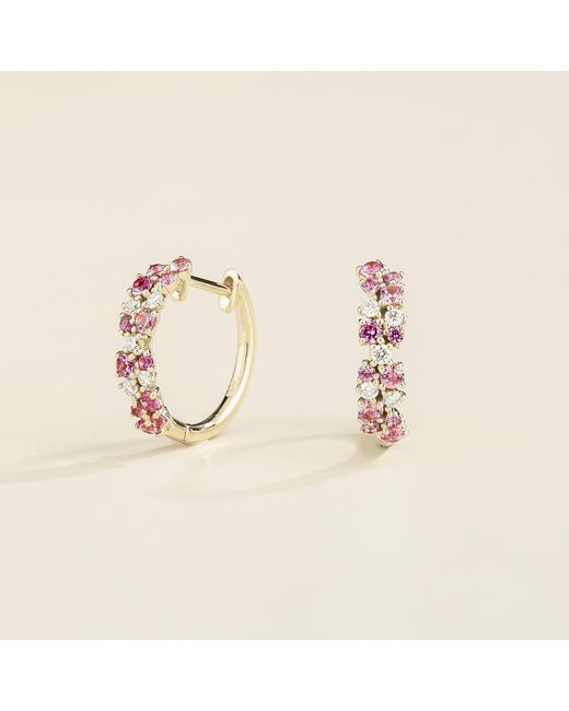 Juvetti Metallic Starry Huggie Earrings Set With Sapphire & Diamond