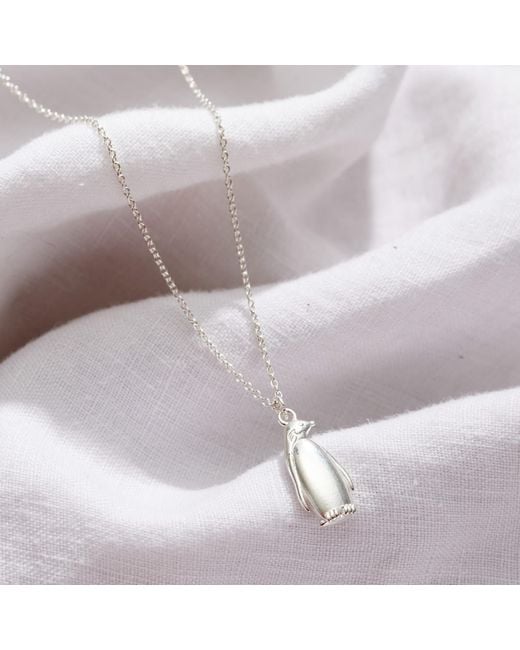 Posh Totty Designs Metallic Sterling Soulmate Penguin Charm Necklace