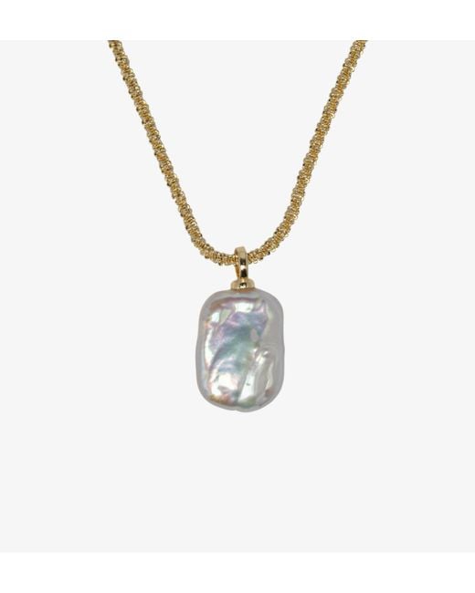 Uchi and Soto Metallic Shinju Square Pearl Necklace