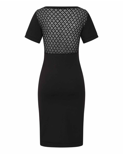 Sophie Cameron Davies Black Lace Back Jersey Midi Dress