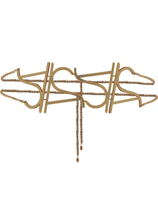 ANTONINIAS Metallic As Signature Logo Belt & Necklace Set