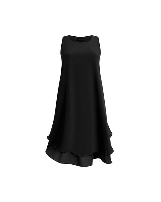James Lakeland Black Sleeveless Wave Hem Dress