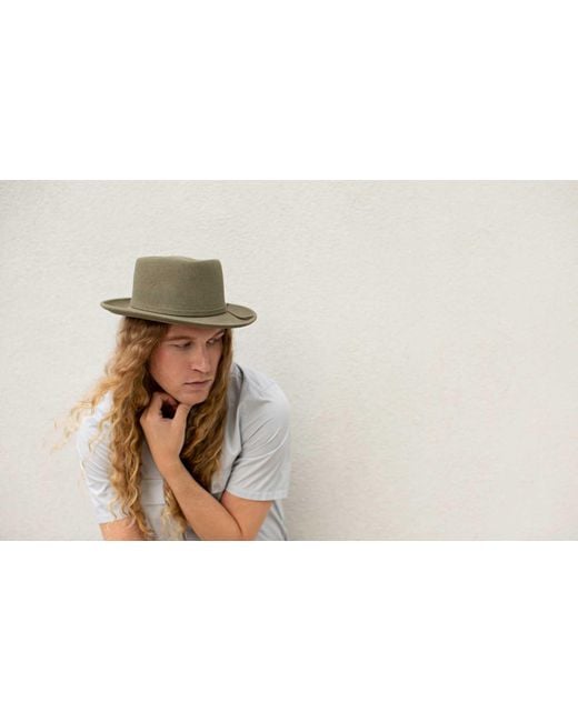 Jamie Slye Hats + Accessories Green Noble Wool Fedora Hat