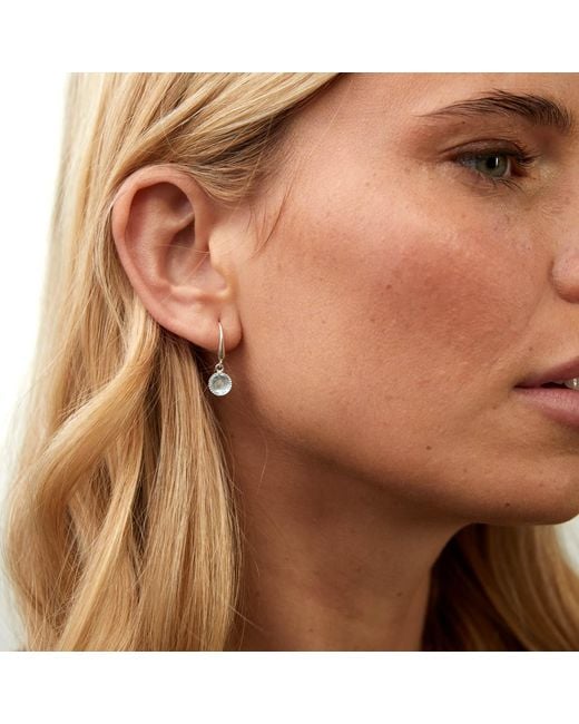 Auree Jewellery Blue Barcelona March Topaz Birthstone Hook Earrings
