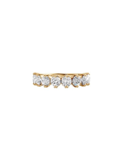 Aya Fine Jewelry White Round Timeless 8 Stone Lab Diamond Ring Anniversary Band
