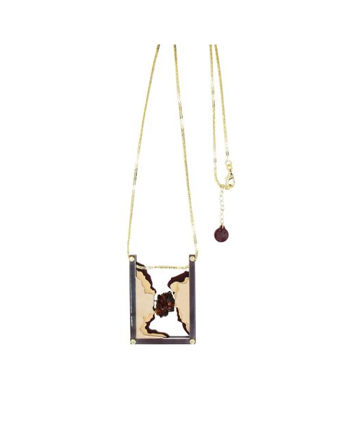 Gissa Bicalho Multicolor Handmade Acrylic Necklace Long Relief