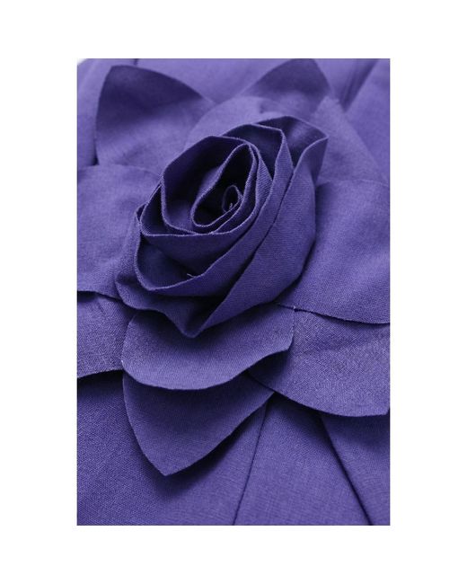 Modenaire Purple Structured Blazer Tailored Fit Floral Appliqué