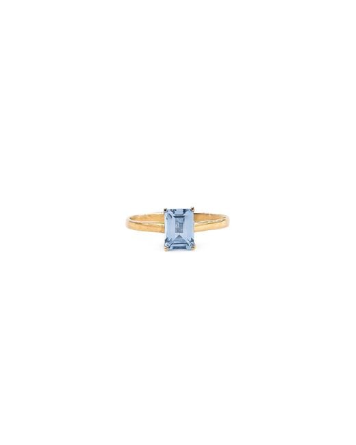 Marteliè Blue Ring, Synthetic Aquamarine, Rectangular Cut