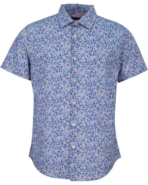 Lords of Harlech Blue Scott Mosaic Shirt for men