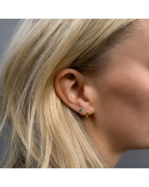 Tory Long Metallic Curve Studs