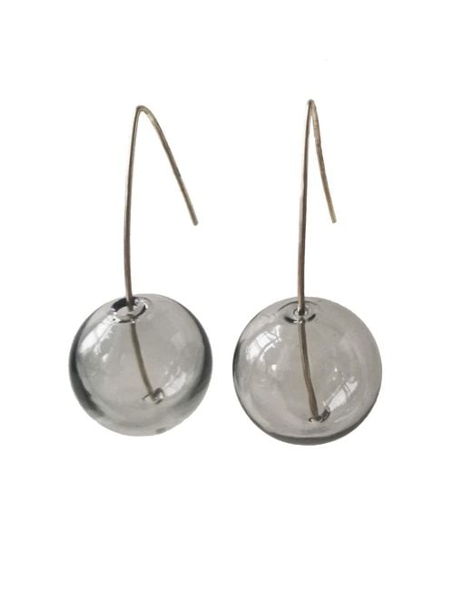 Laura Daili Gray Rainy Summer Sky Glass Earrings