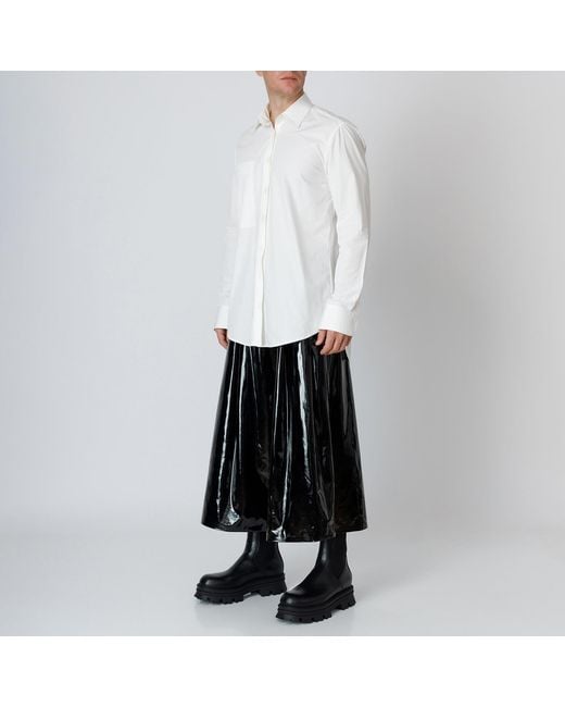 LIA ARAM Black Wrap-Around Faux Leather Cropped Trousers
