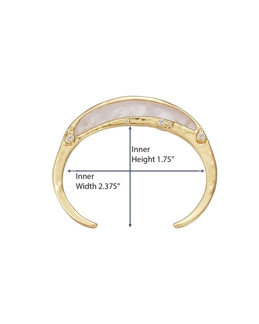 Rare Matters Jewelry Metallic Gemstone Inlay Bangle Cuff