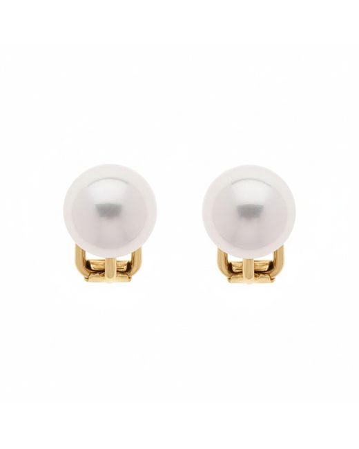 Emma Holland Jewellery White Pearl Clip Earrings