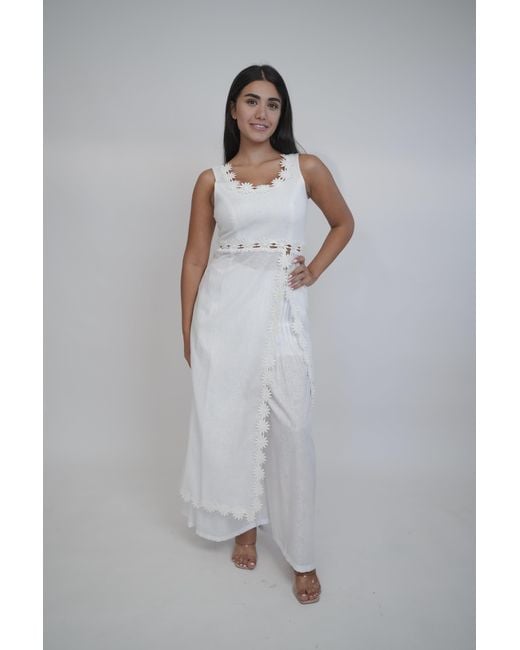 Muda Clothing Fz Llc White Margot Linen Top